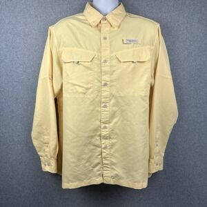 Habit Long Sleeve Button Down Shirt Yellow Solar Factor 40+ Size Large